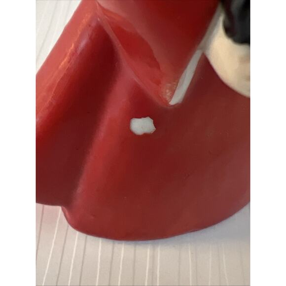 Vintage Nippon Angel Girl Holding Candle Christmas Figurine Red Gold Japan FLAW - Picture 8 of 16